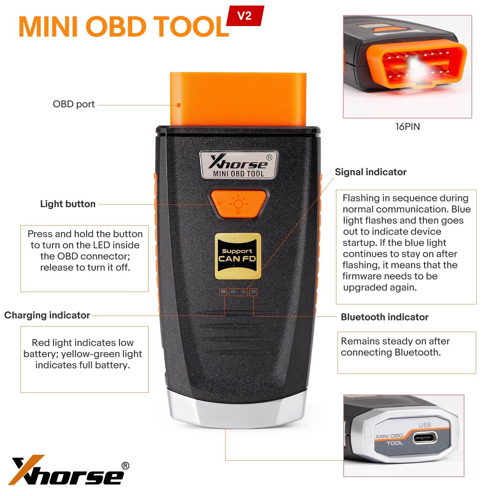 XHORSE XDMO20 MINI OBD TOOL V2 Support CANFD